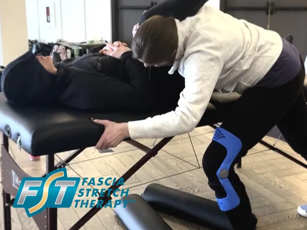 Fascia Stretch Therapy assisted stretching session in Regina, SK